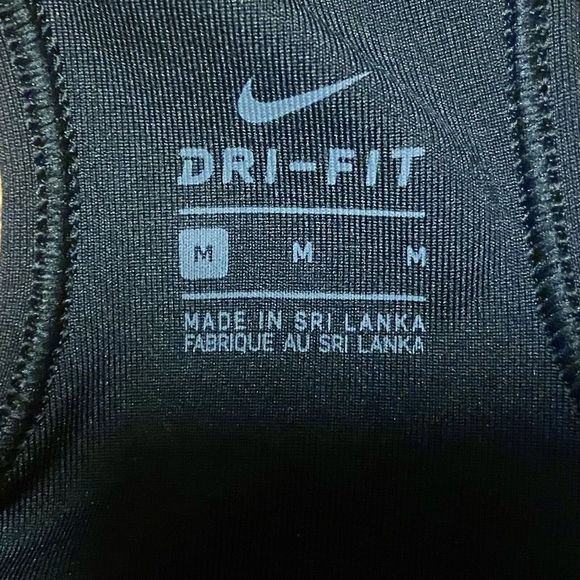 Nike Pro Sport Bra Women's Medium Support Classic Swoosh Training Top Black Logo - Picture 7 of 8